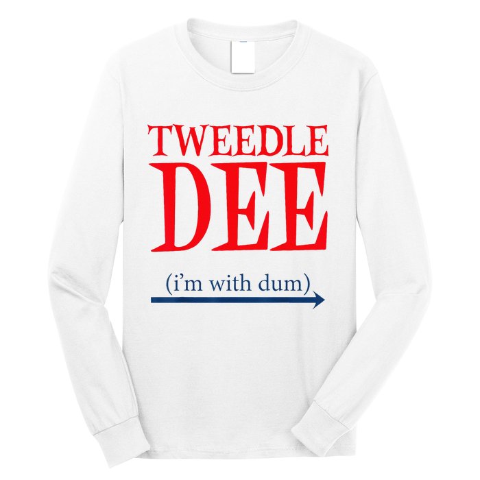 Tweedle Dee Im With Dum Lazy Couple Halloween Long Sleeve Shirt