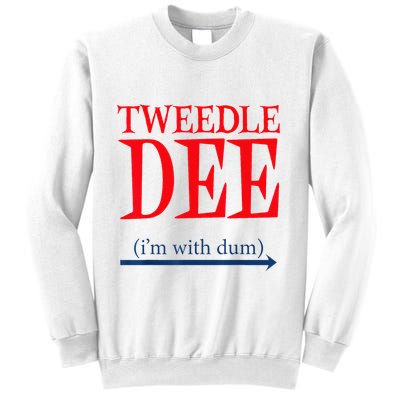 Tweedle Dee Im With Dum Lazy Couple Halloween Sweatshirt