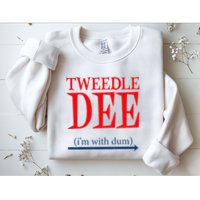 Tweedle Dee Im With Dum Lazy Couple Halloween Sweatshirt