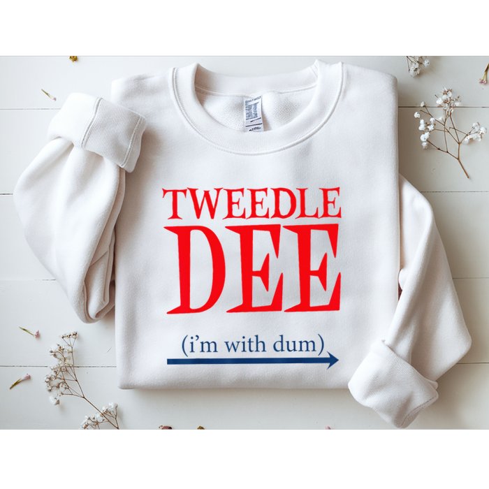 Tweedle Dee Im With Dum Lazy Couple Halloween Sweatshirt