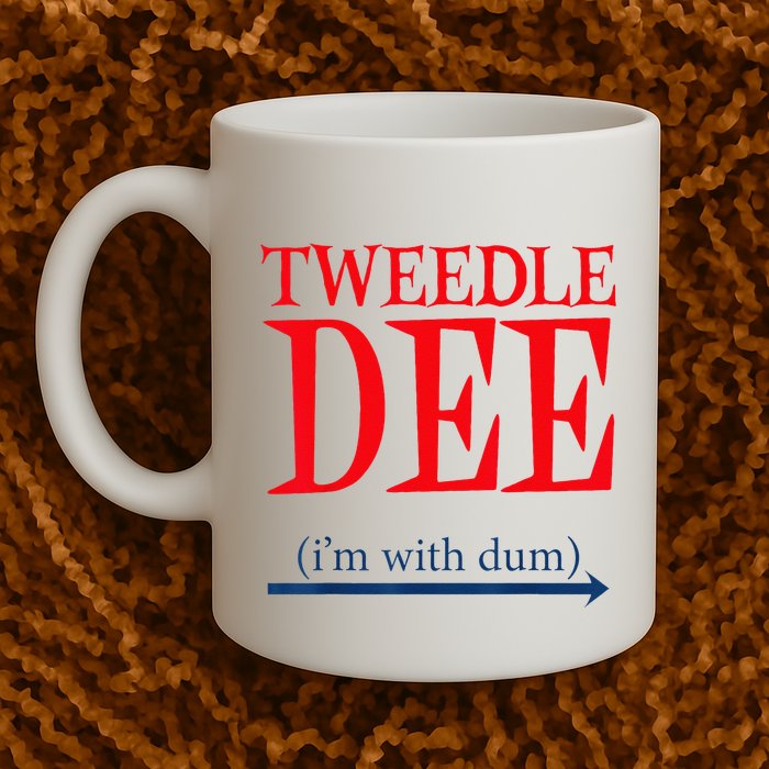 Tweedle Dee Im With Dum Lazy Couple Halloween Mug