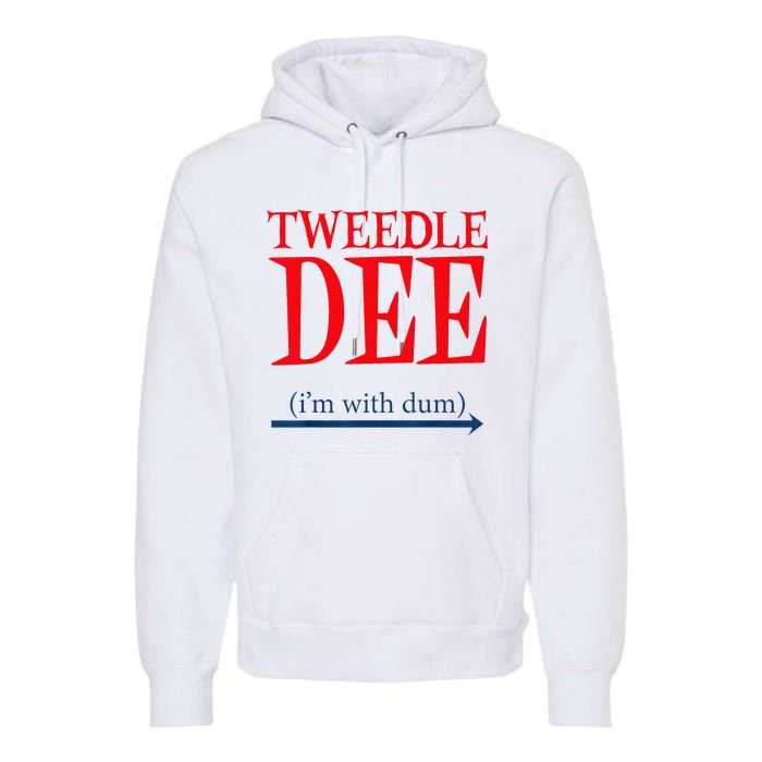 Tweedle Dee Im With Dum Lazy Couple Halloween Premium Hoodie