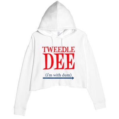 Tweedle Dee Im With Dum Lazy Couple Halloween Crop Fleece Hoodie