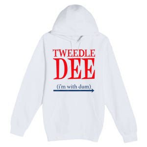 Tweedle Dee Im With Dum Lazy Couple Halloween Premium Pullover Hoodie