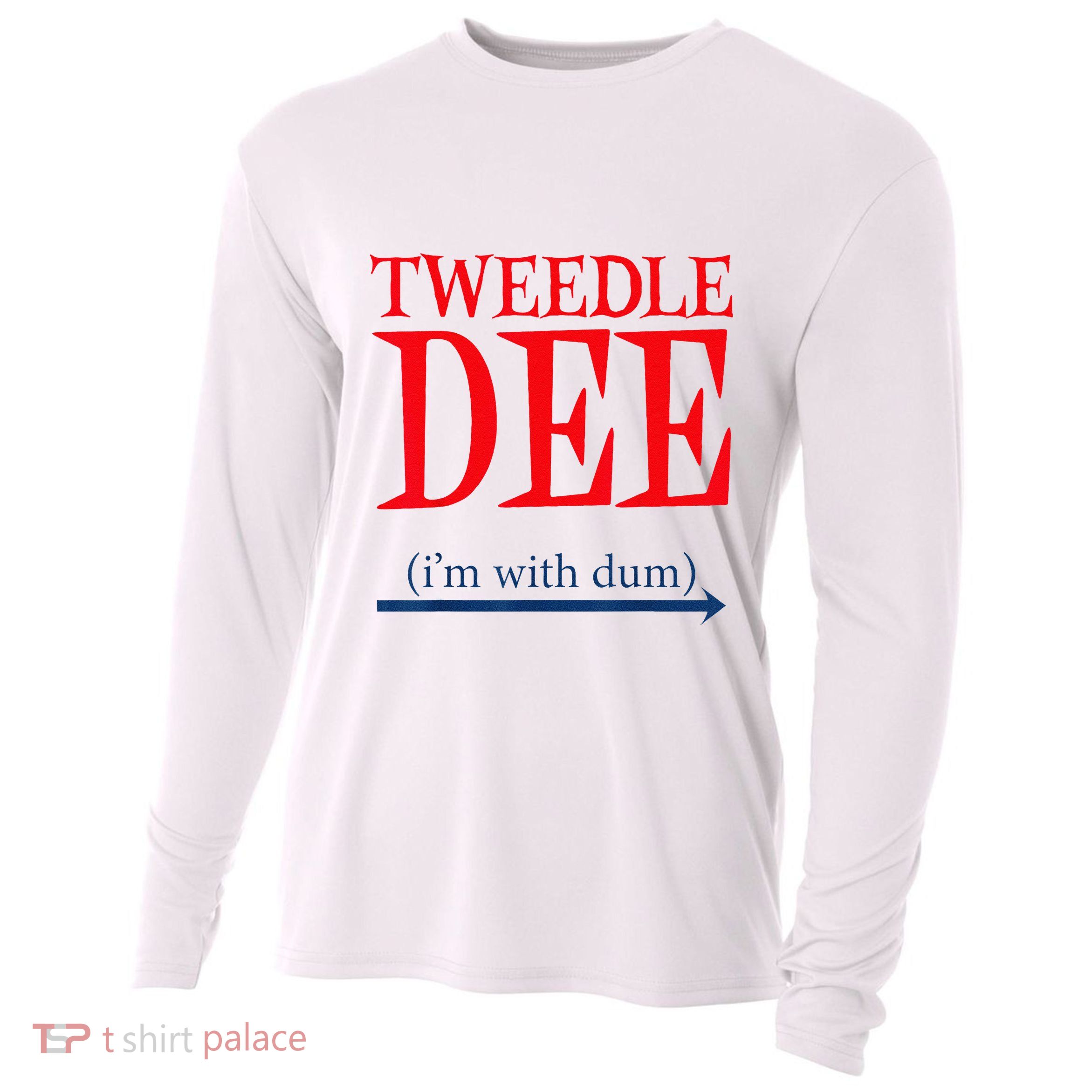 Tweedle Dee Im With Dum Lazy Couple Halloween Cooling Performance Long Sleeve Crew