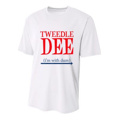 Tweedle Dee Im With Dum Lazy Couple Halloween Youth Performance Sprint T-Shirt