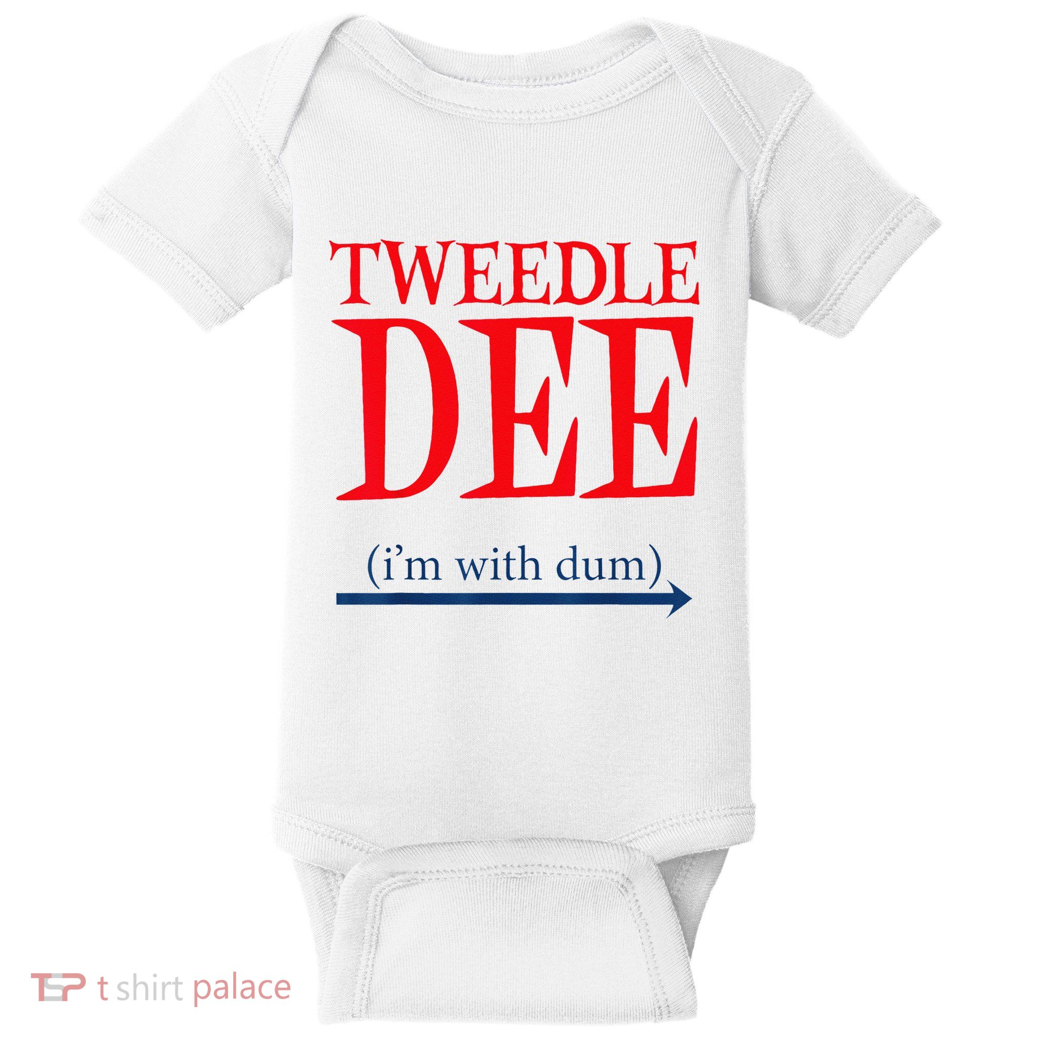 Tweedle Dee Im With Dum Lazy Couple Halloween Baby Bodysuit