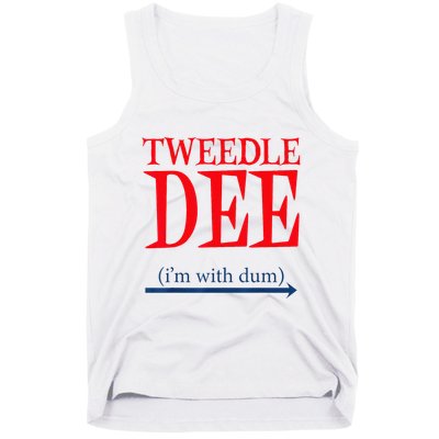 Tweedle Dee Im With Dum Lazy Couple Halloween Tank Top