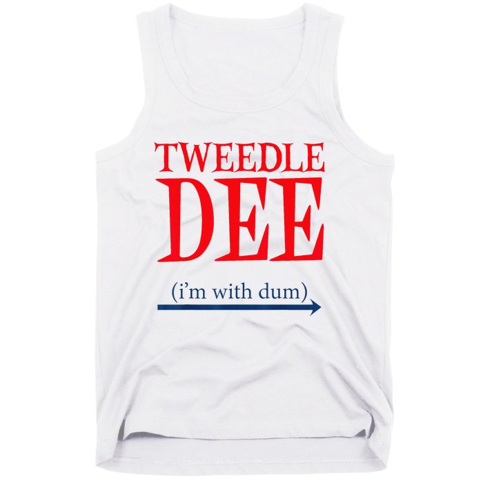 Tweedle Dee Im With Dum Lazy Couple Halloween Tank Top