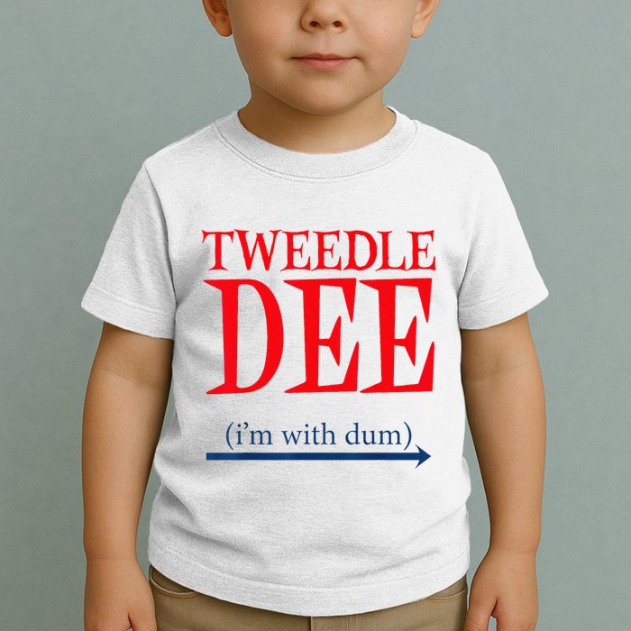 Tweedle Dee Im With Dum Lazy Couple Halloween Toddler T-Shirt