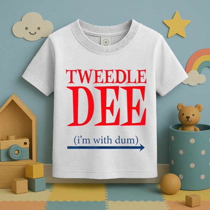 Tweedle Dee Im With Dum Lazy Couple Halloween Toddler T-Shirt