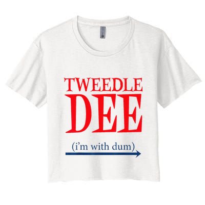 Tweedle Dee Im With Dum Lazy Couple Halloween Crop Top