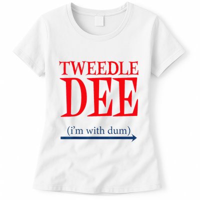 Tweedle Dee Im With Dum Lazy Couple Halloween Womens T-Shirt