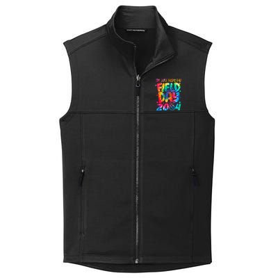 Tie Dye Just Here For Field Day 2024 Peace Sign Teacher Collective Smooth Fleece Vest