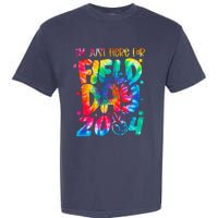 Tie Dye Just Here For Field Day 2024 Peace Sign Teacher Garment-Dyed Heavyweight T-Shirt