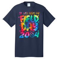 Tie Dye Just Here For Field Day 2024 Peace Sign Teacher Tall T-Shirt