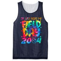 Tie Dye Just Here For Field Day 2024 Peace Sign Teacher Mesh Reversible Basketball Jersey Tank