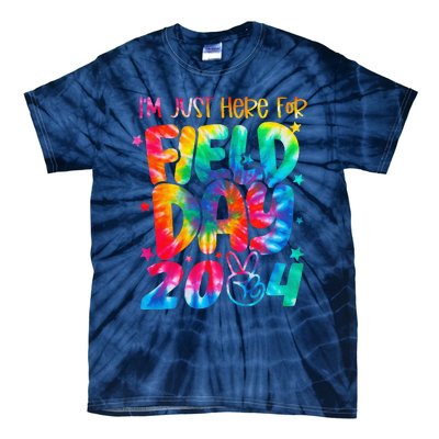 Tie Dye Just Here For Field Day 2024 Peace Sign Teacher Tie-Dye T-Shirt