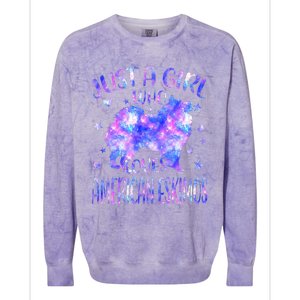 Tie Dye Just A Who Loves American Eskimos Dog Lover Colorblast Crewneck Sweatshirt