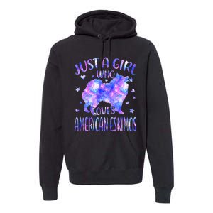 Tie Dye Just A Who Loves American Eskimos Dog Lover Premium Hoodie