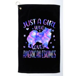 Tie Dye Just A Who Loves American Eskimos Dog Lover Platinum Collection Golf Towel