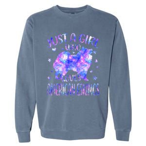 Tie Dye Just A Who Loves American Eskimos Dog Lover Garment-Dyed Sweatshirt