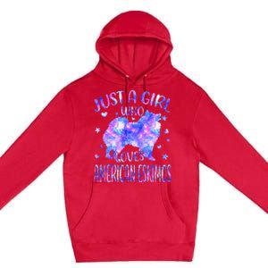 Tie Dye Just A Who Loves American Eskimos Dog Lover Premium Pullover Hoodie