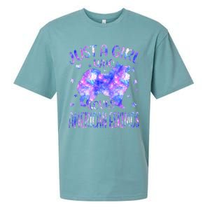 Tie Dye Just A Who Loves American Eskimos Dog Lover Sueded Cloud Jersey T-Shirt