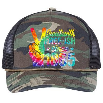 Tie Dye Juneteenth Black History Freegreat Giftish Since 1865 African Cool Gift Retro Rope Trucker Hat Cap