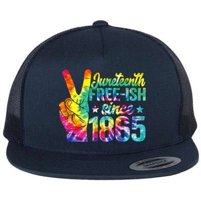 Tie Dye Juneteenth Black History Freegreat Giftish Since 1865 African Cool Gift Flat Bill Trucker Hat