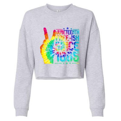 Tie Dye Juneteenth Freecool Giftish Since 1865 Black History Melanin Funny Gift Cropped Pullover Crew