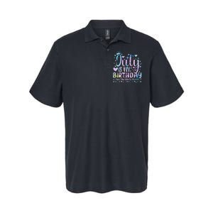 Tie Dye July Is My Birthday Yes The Whole Month Funny Softstyle Adult Sport Polo