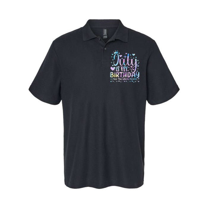 Tie Dye July Is My Birthday Yes The Whole Month Funny Softstyle Adult Sport Polo