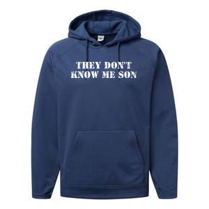 They Dont Know Me Son Bodybuilder Workout Performance Fleece Hoodie