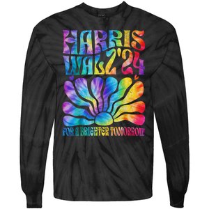 Tie Dye Kamala Harris Tim Waltz Harris Waltz 2024 Election Gift Tie-Dye Long Sleeve Shirt