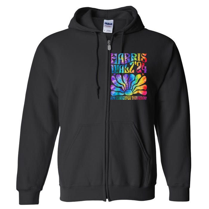 Tie Dye Kamala Harris Tim Waltz Harris Waltz 2024 Election Gift Full Zip Hoodie