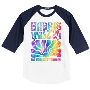 Tie Dye Kamala Harris Tim Waltz Harris Waltz 2024 Election Gift Baseball Sleeve Shirt