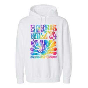 Tie Dye Kamala Harris Tim Waltz Harris Waltz 2024 Election Gift Garment-Dyed Fleece Hoodie