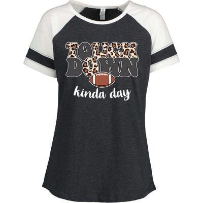 Touch Down Kinda Day Football Lover Enza Ladies Jersey Colorblock Tee