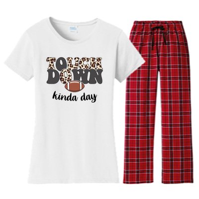 Touch Down Kinda Day Football Lover Women's Flannel Pajama Set