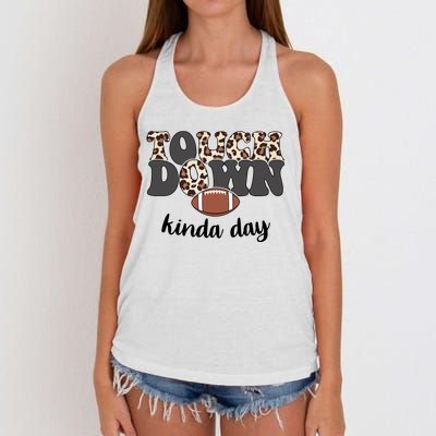 Touch Down Kinda Day Football Lover Women's Knotted Racerback Tank