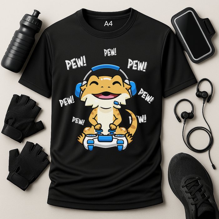 Tiny Dinosaur Kawaii Gamer Bearded Dragon Lover Cooling Performance Crew T-Shirt