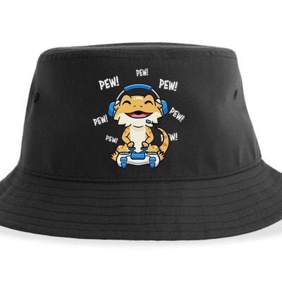 Tiny Dinosaur Kawaii Gamer Bearded Dragon Lover Sustainable Bucket Hat