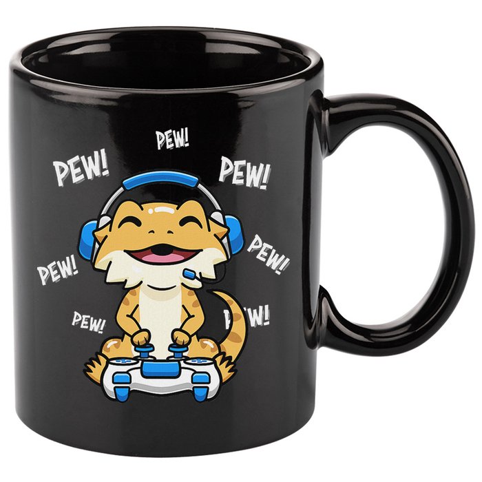 Tiny Dinosaur Kawaii Gamer Bearded Dragon Lover 11oz C Handle Ceramic Mug