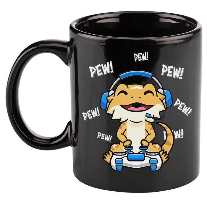 Tiny Dinosaur Kawaii Gamer Bearded Dragon Lover 11oz C Handle Ceramic Mug