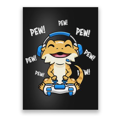 Tiny Dinosaur Kawaii Gamer Bearded Dragon Lover Poster
