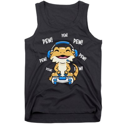Tiny Dinosaur Kawaii Gamer Bearded Dragon Lover Tank Top