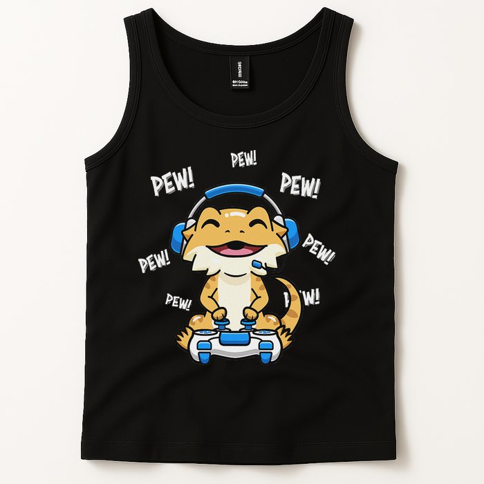 Tiny Dinosaur Kawaii Gamer Bearded Dragon Lover Tank Top