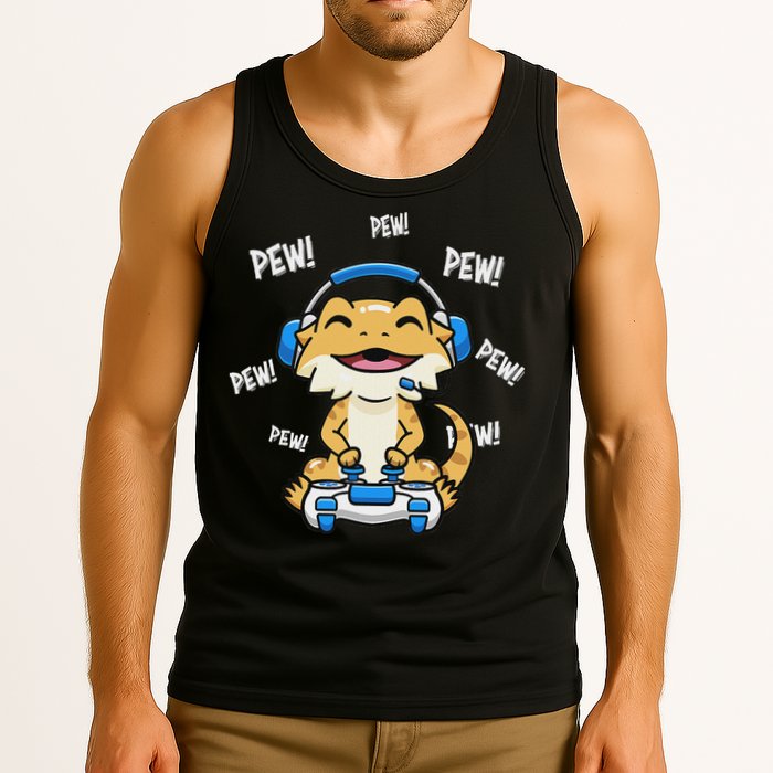 Tiny Dinosaur Kawaii Gamer Bearded Dragon Lover Tank Top