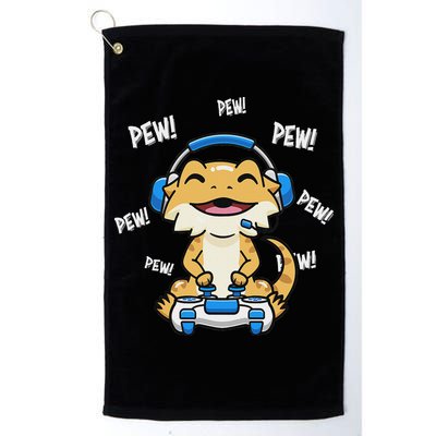 Tiny Dinosaur Kawaii Gamer Bearded Dragon Lover Golf Towel